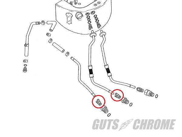 V-TWIN オイルラインリテーナー エンジン側 2個セット ソフテイル