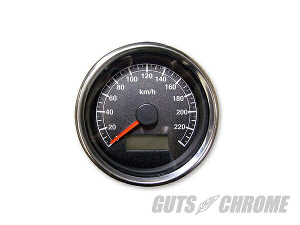 60mm 電気式スピードメーター 黒/白LED照明