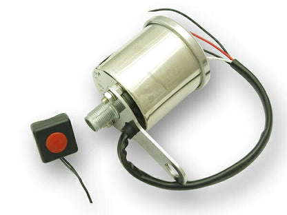 Mechanical Adjustable Speedometer, White Face, Stainless Steel Body