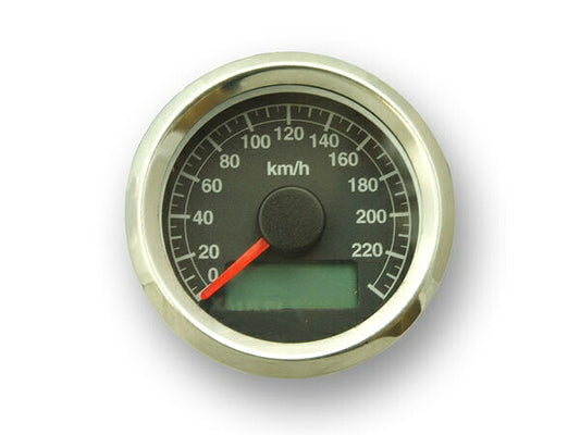 機械式アジャスタブル スピードメーター 黒盤 ステンボディ