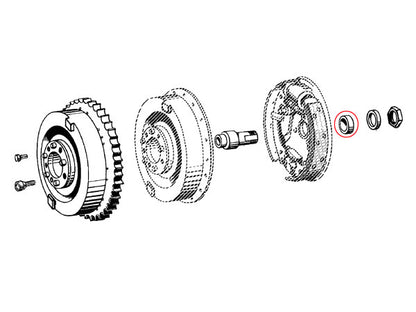 リアアクスル レフトサイドスペーサー クロームメッキ 63-72年BTビッグツイン 補修部品