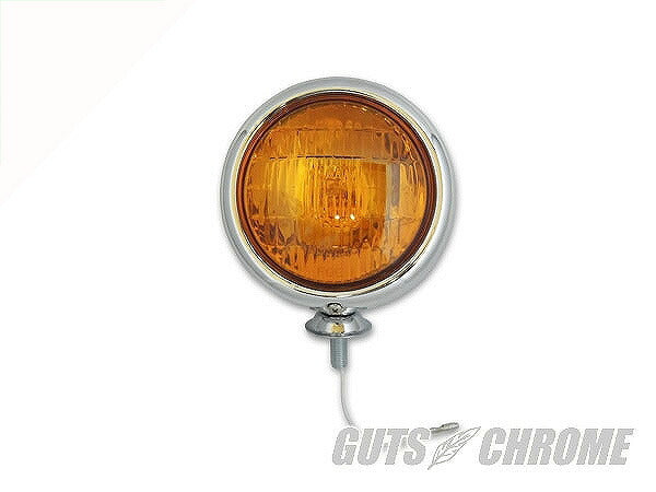 Vintage Style Fog Lights Amber Lens (Halogen H3 Bulb)