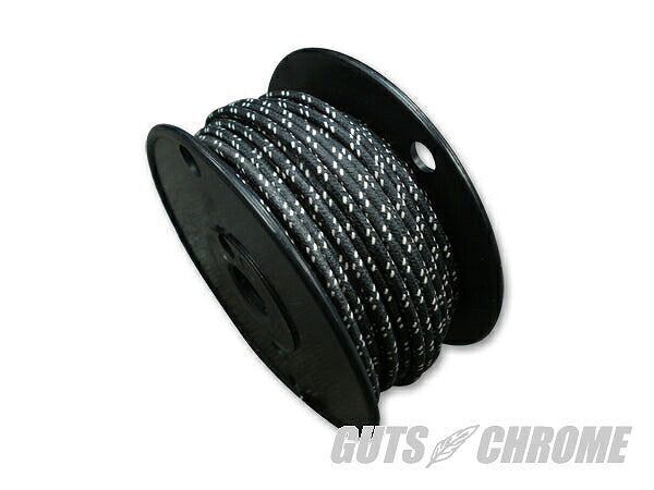 Cross-Covered Wire, 16 Gauge, Black x White (Sold by the meter)