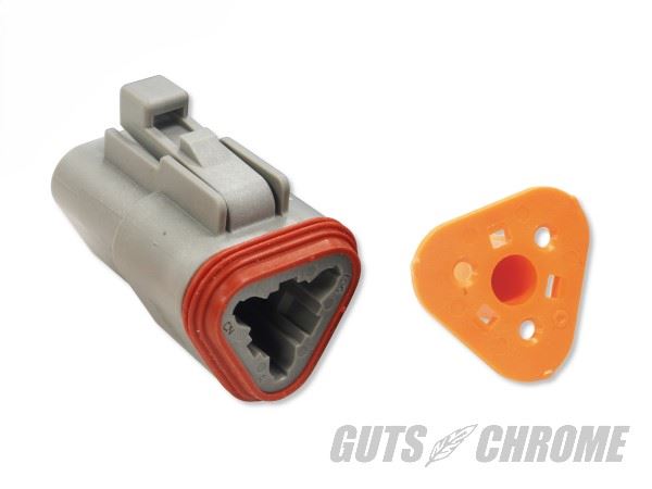 Deutsch DT Series Connectors Male 3-Pin Grey