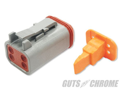 Deutsch DT Series Connector, Male, 4-Pin, Gray