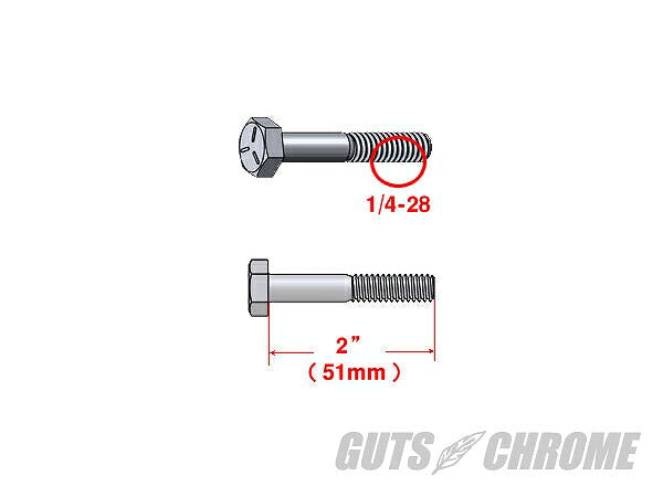 Hex bolt 1/4-28x2 zinc