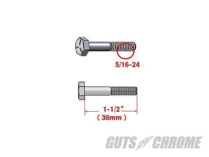 【アウトレット】HEXボルト 5/16-24X1-1/2 ジンク