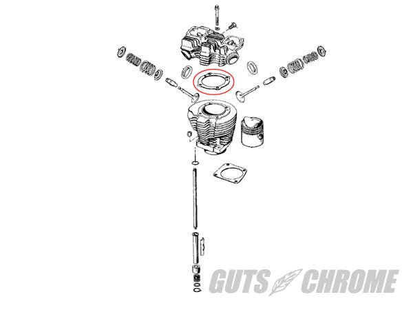 Cylinder Head Gasket, Copper 73-85 XL Sportster 0016 Repair Part