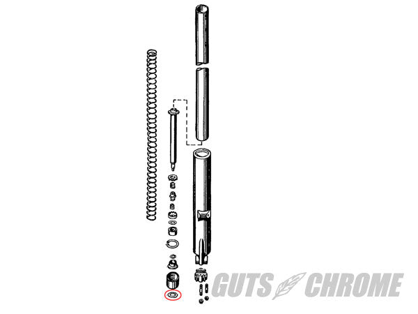 フォークダンパーブッシングガスケット 33.4mm 52-67年K XL XLH XLCH 補修部品