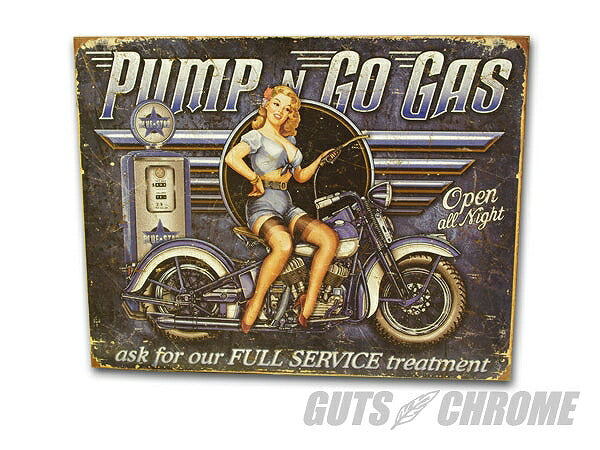 メタルサイン Pump Go Gas