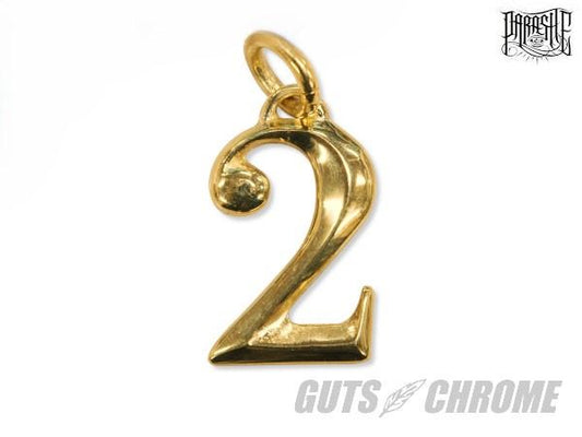 ナンバーチャーム ハイポリッシュブラス H35mm×W21mm 【 2 】