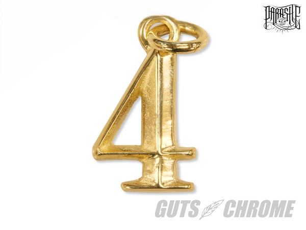 ナンバーチャーム ハイポリッシュブラス H38mm×W22mm 【 4 】