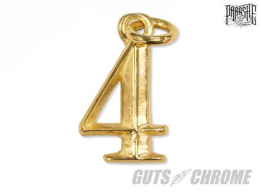 ナンバーチャーム ハイポリッシュブラス H38mm×W22mm 【 4 】