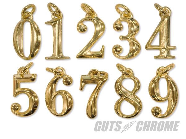 ナンバーチャーム ハイポリッシュブラス H38mm×W22mm 【 4 】