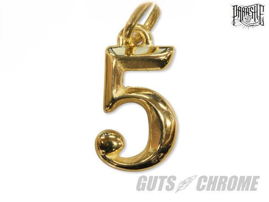 ナンバーチャーム ハイポリッシュブラス H37mm×W21mm 【 5 】