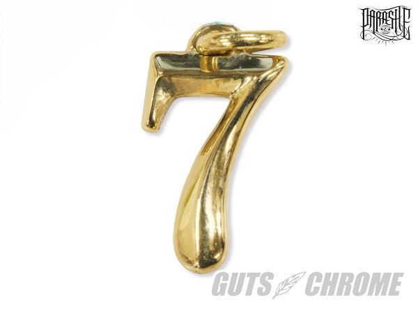 ナンバーチャーム ハイポリッシュブラス H35mm×W21mm 【 7 】