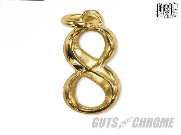 ナンバーチャーム ハイポリッシュブラス H36mm×W18mm 【 8 】