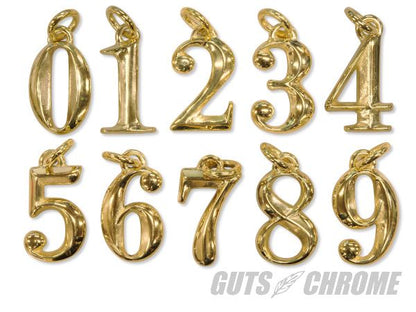 ナンバーチャーム ハイポリッシュブラス H36mm×W18mm 【 8 】