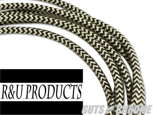 ヘリンボーン クロスカバーワイヤー 黒×白◇1m切り売り