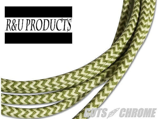 ヘリンボーン クロスカバーワイヤー オリーブ×白◇1m切り売り