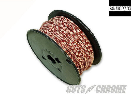 ヘリンボーン クロスカバーワイヤー 赤×白◇1m切り売り