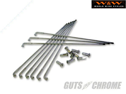 W\U0026W 19インチコンベンショナルリム用 クローム スポーク 220mm 40本セット