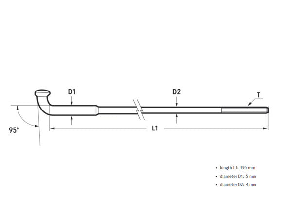 W\U0026W 18インチドロップセンターリム用 ステンレス スポーク 195mm 40本セット