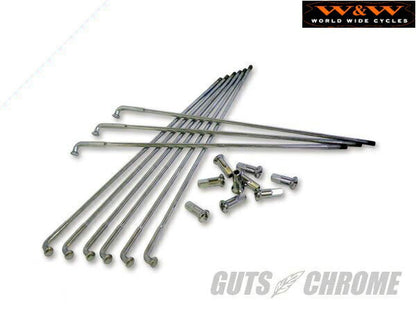 W\U0026W 18インチドロップセンターリム用 ステンレス スポーク 195mm 40本セット