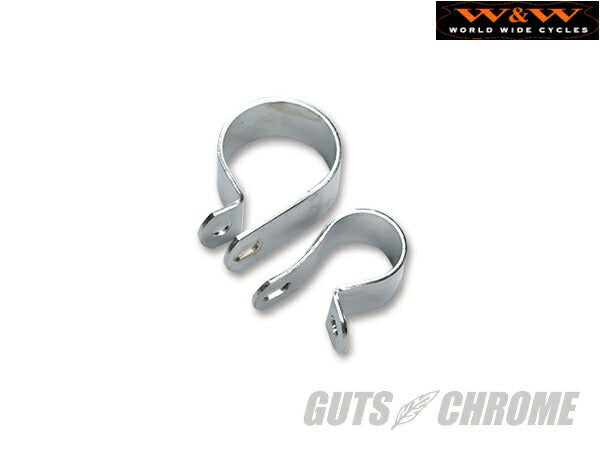 フロントエキパイクランプセット クローム