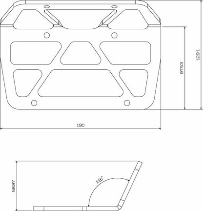 アルミビレットフロントキャリア ノーマル車用 シルバーアルマイト 12Vモンキー