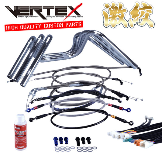 CB400SF Ver.S 96-98年 NC31 激絞りアップハンドル セット ブラックメッシュ ダークメッシュ ワイヤー