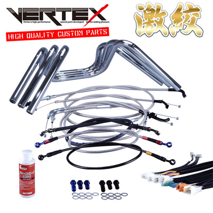 XJR400 95-97年 4HM 激絞りアップハンドル セット メッシュ ワイヤー