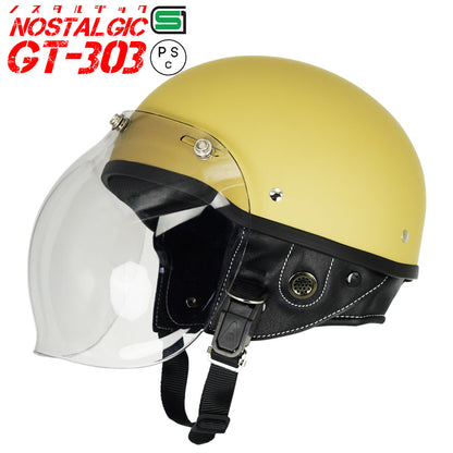 GT303 ヘルメット ノスタルジック GT-303 シールド付き バブルシールド