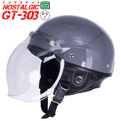 GT303 ヘルメット ノスタルジック GT-303 シールド付き バブルシールド