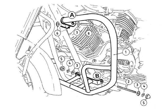 エンジンガード クローム XVS1100A ドラッグスター1100クラシック