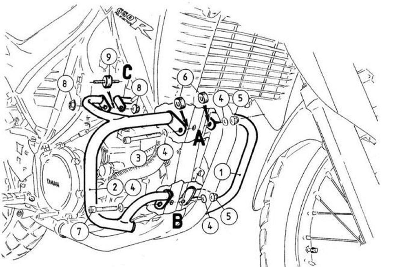 Engine Guard Black XT660R/X