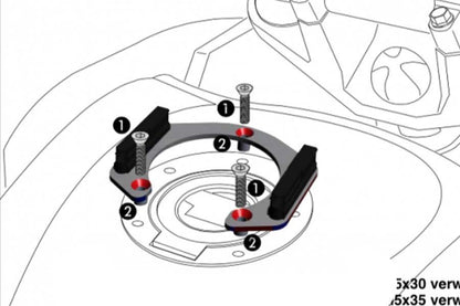 Lockit Tank Ring Fitting 5-Hole Black Ducati/Yamaha