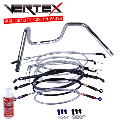 GSX250E Katana (Zari/Goki) GJ51 6-bend Up Handlebar Set Mesh Wires