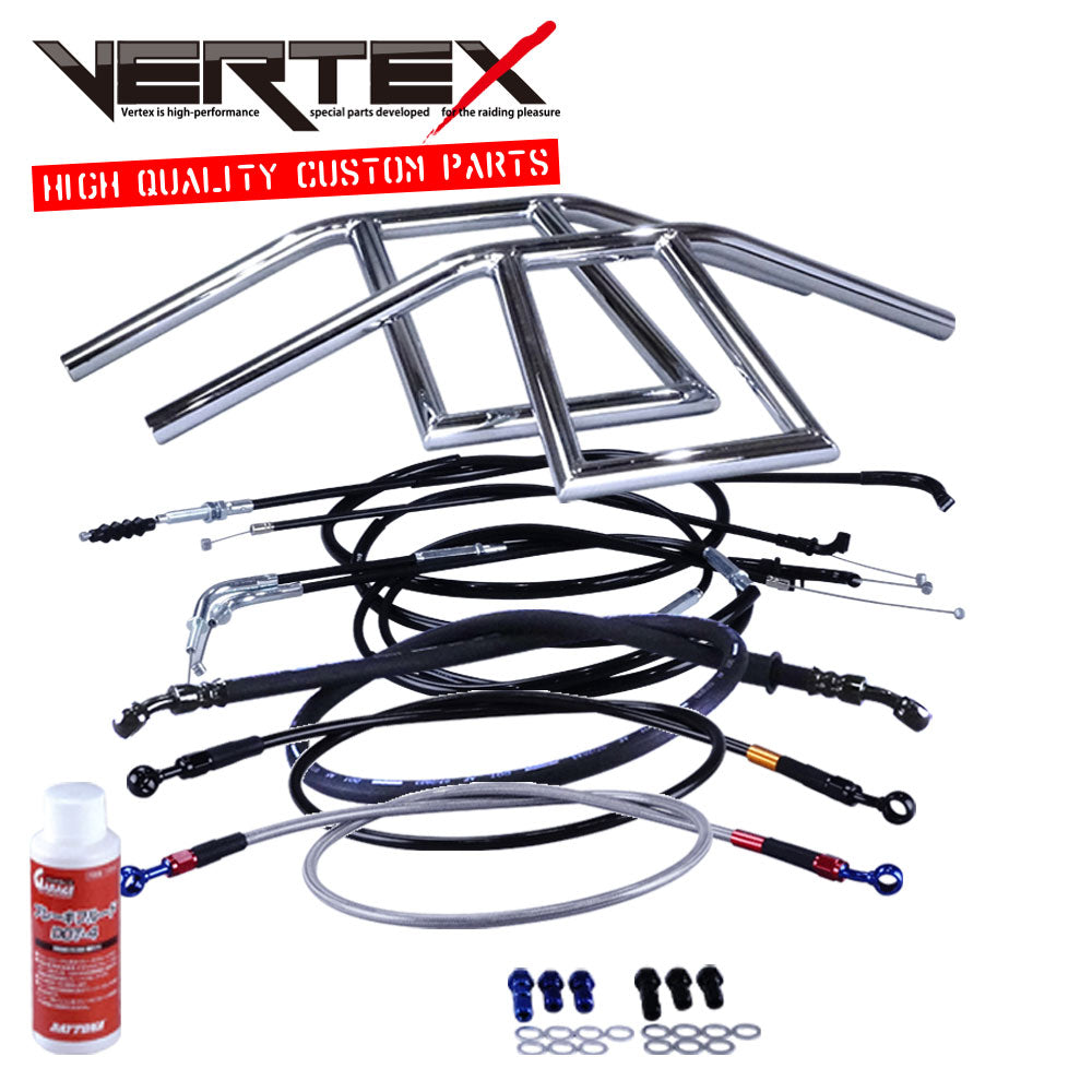 バンディット250 90-94年/GJ74 アローハンドル セット メッキ ブラック ワイヤー