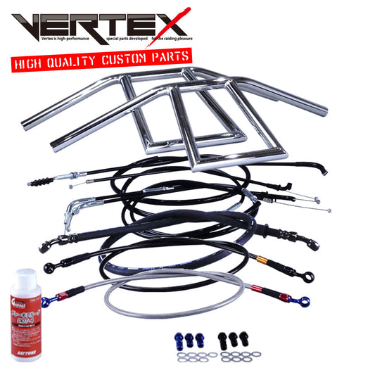 バンディット250 90-94年/GJ74 アローハンドル セット メッキ ブラック ワイヤー