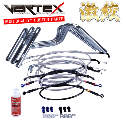 GSX250E Katana (Zari/Goki) GJ51 Ultra-Narrow High Handlebar Set Mesh Cables