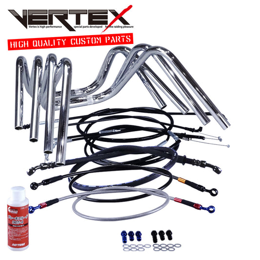 GSX400E 刀 (ザリ、ゴキ) GK51 しぼりアップハンドル セット ブラック ワイヤー