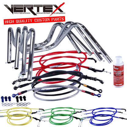 バンディット250 90-94年 GJ74 しぼりアップハンドル セット カラー ワイヤー