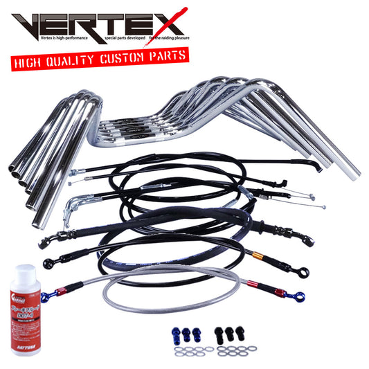 RG250E 78-80年 セミしぼりアップハンドル セット ブラック ワイヤー