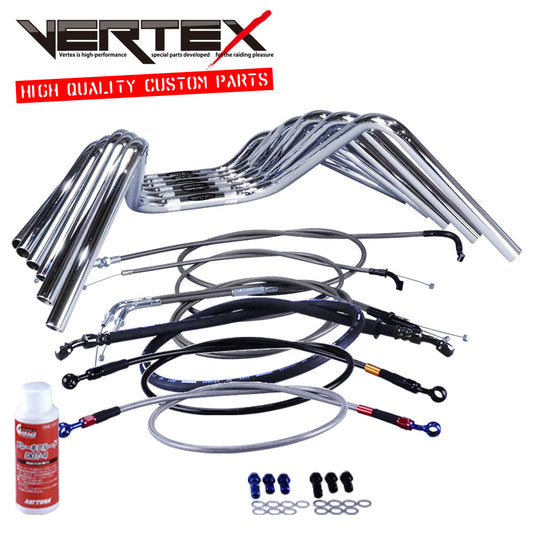 XJ400/E/D 80-83年 セミしぼりアップハンドル セット ブラックメッシュ ダークメッシュ ワイヤー