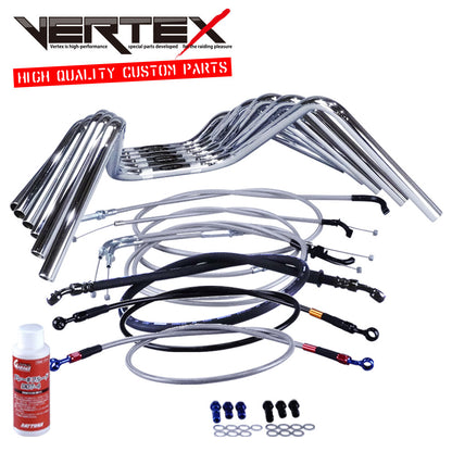 XJ400/E/D 80-83 Semi-Shibori Ape Hanger Handlebar Set Mesh Wire