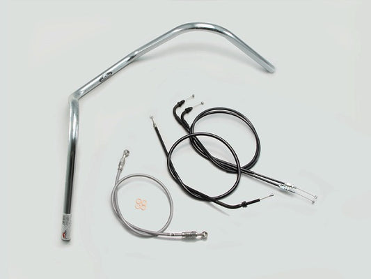 300エイプハンガー1型 ハンドルセット クロームメッキ GROM グロム (16- JC61-1300001-/JC75)