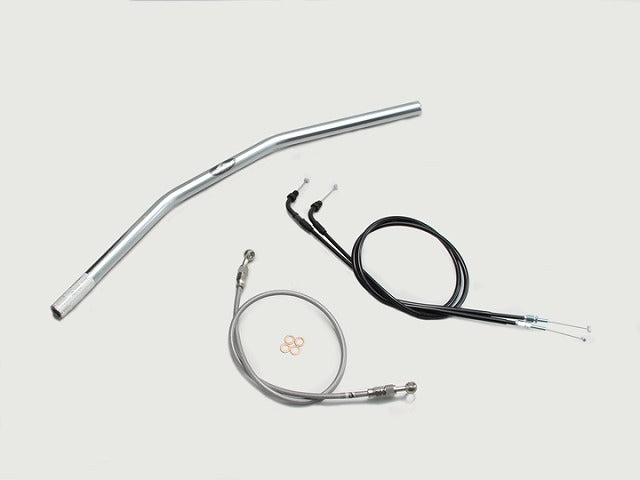 フラット1型 ハンドルセット クロームメッキ GB250クラブマン (90-94 MC10-1300001-1499999)