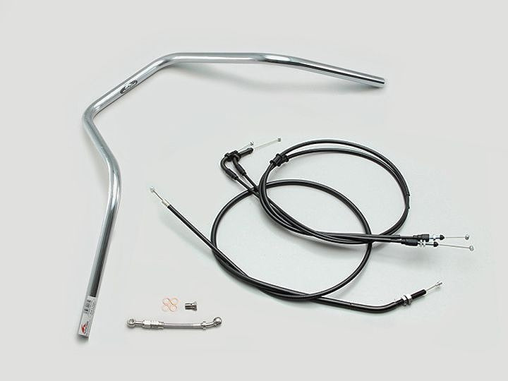 300エイプハンガー2型 ハンドルセット クロームメッキ モンキー125 ABS