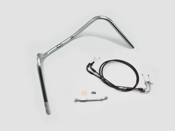 300ドロップエンド ハンドルセット クロームメッキ ダックス125
